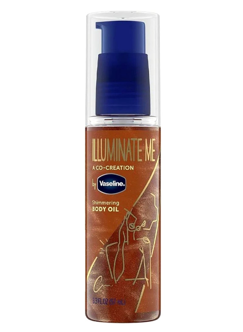 Vaseline Illuminate Me Shimmering Body Oil Created for Melanin Rich Skin, Illuminates Skin with Finishing Touch of Shimmer for Glowing Skin 3.3 oz - Image 1